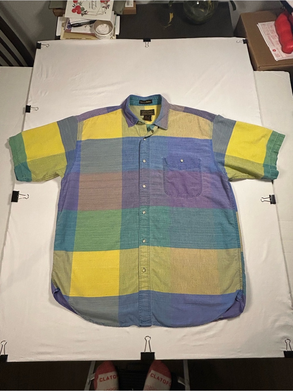 Vintage Eddie Bauer Superior Madres Shirt Men's  XL Color Block Short Sleeve
